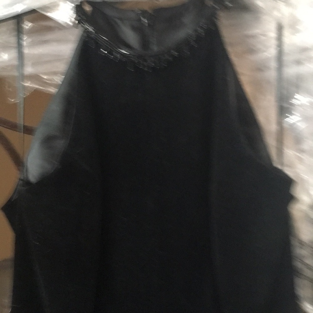 Black and white gown